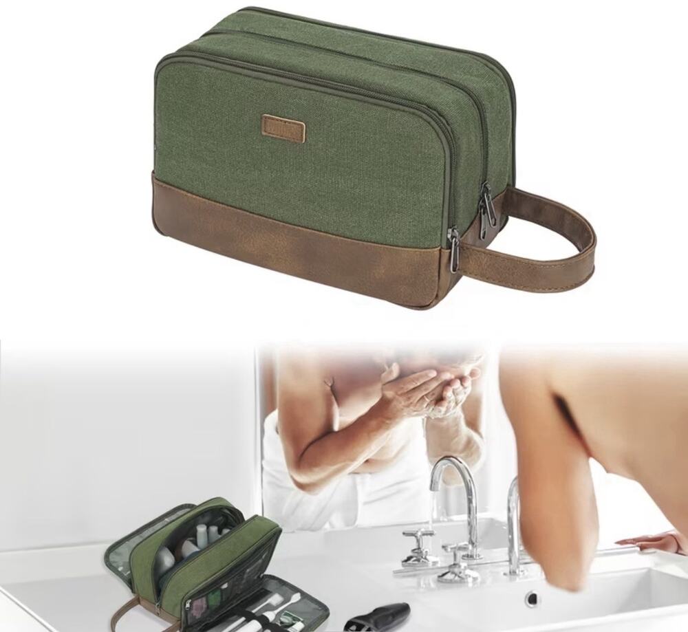 Dopp Kit Hanging Toiletry Shaving Bag For Men Travel With Many Compartments Lg